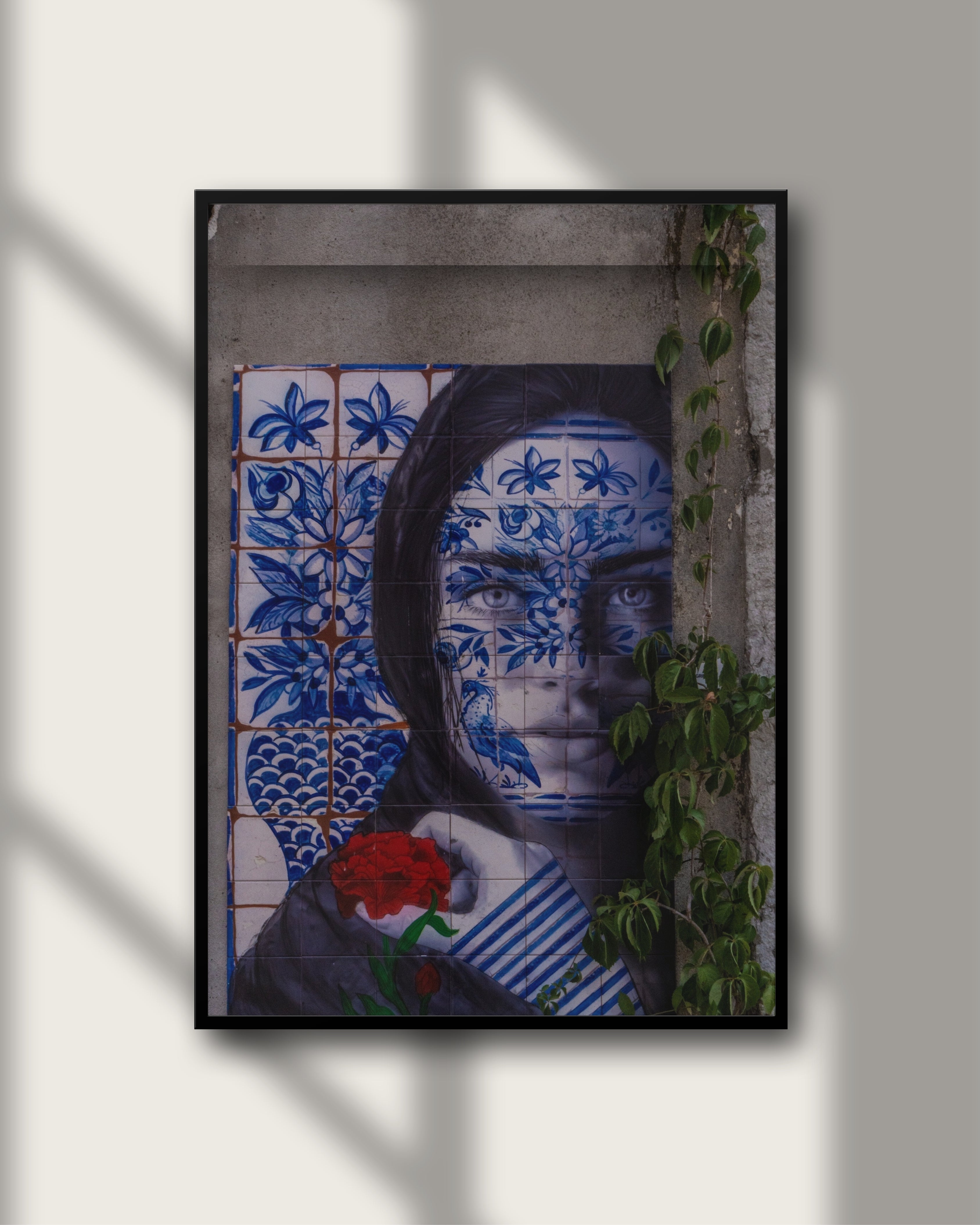 Tiles Lisbon – Wandbild Azulejo Lissabon Portugal, blaue Kacheln Straßenkunst, Fine Art Print Salehi Industries