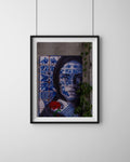 Tiles Lisbon – Fine Art Print von Luca Darius Salehi, Azulejo Kacheln Straßenkunst Lissabon tiefes Blau, Hahnemühle William Turner